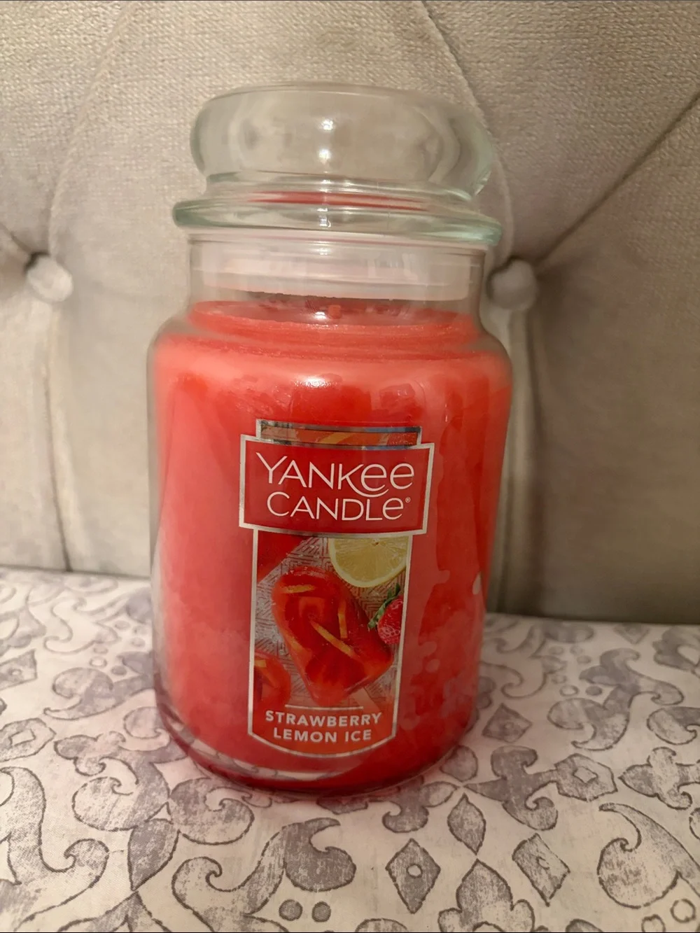 Brand new Yankee Candle Strawberry Lemon Ice Jar Candle - Red/orange